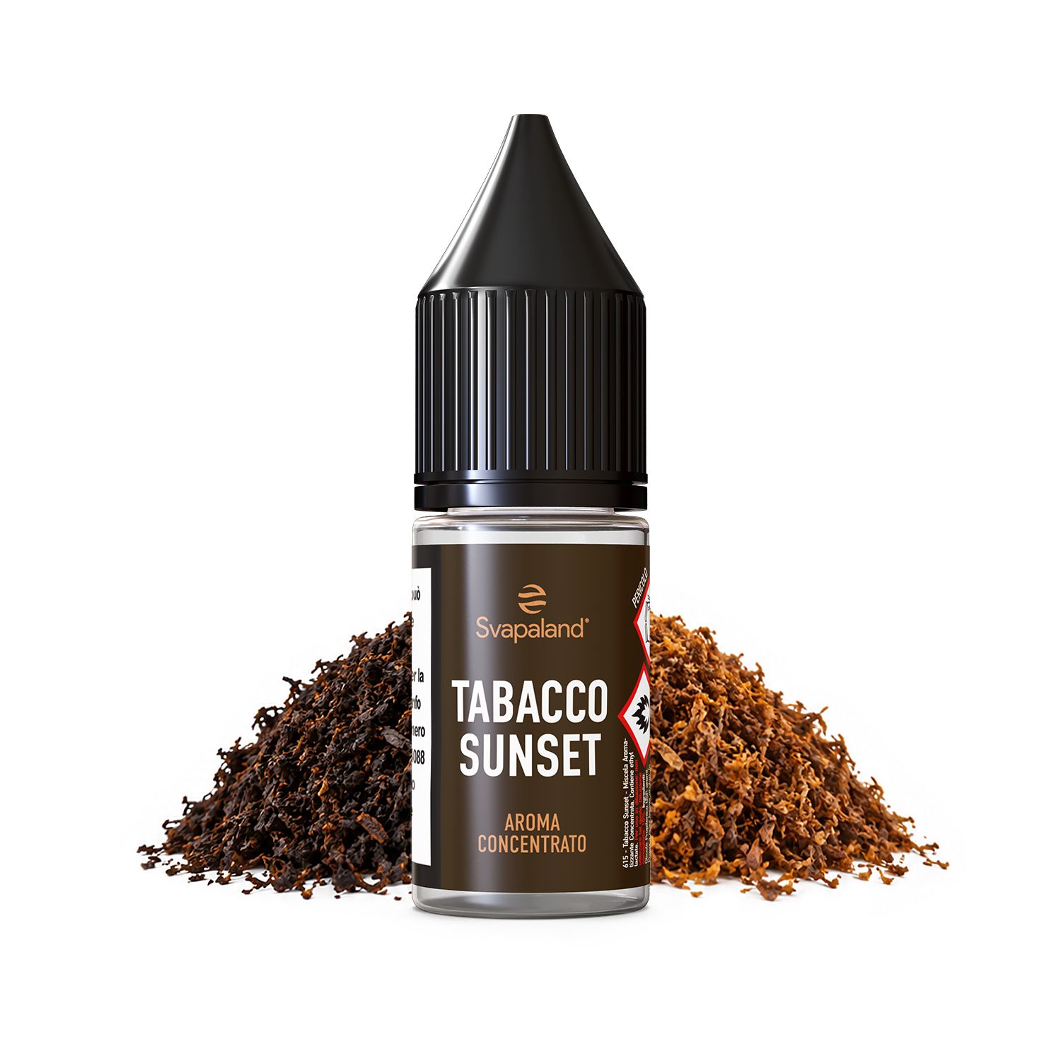 Tabacco Sunset 10 ml: aroma concentrato Latakia e Virginia per sigaretta elettronica. Diluizione 10% in base neutra.