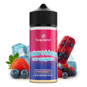 Polarettoso Meraviglioso Frutti di Bosco 20 ml: aroma istantaneo formato 20+80, ghiacciolo ai frutti di bosco, per sigaretta elettronica.